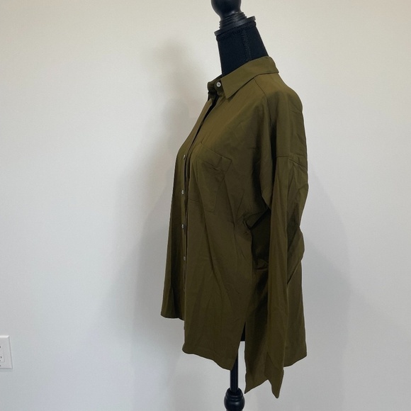 J.Jill Moss Green Button Up Blouse - Picture 4 of 9